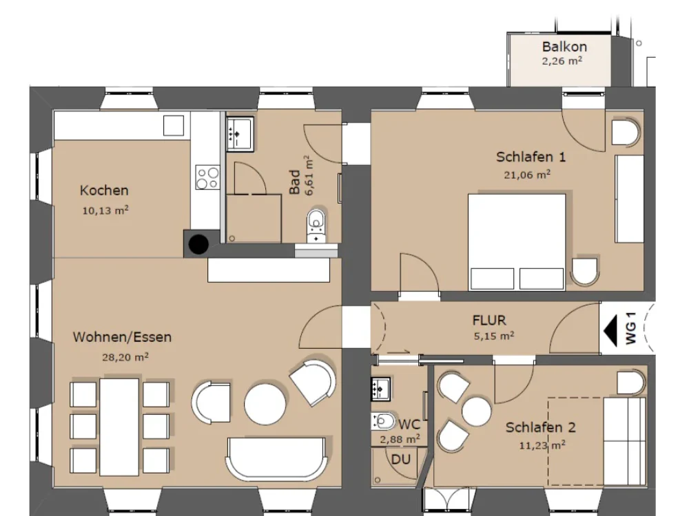 burgunder-grundriss Ferienwohnung Burgunder